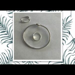Droplet sterling silver set (925)